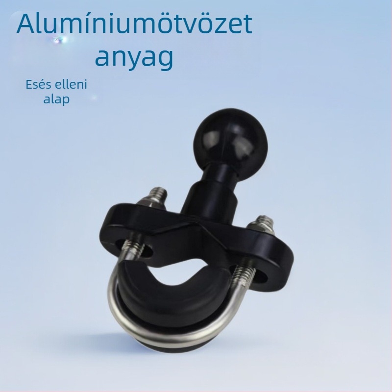 Kormányon rögzített gömbfejű tartó mobiltelefonhoz és akciókamerához – alumíniumötvözet