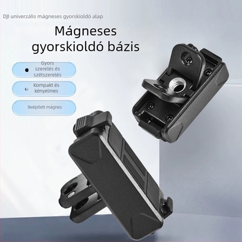Mágneses gyorskioldó alap, összecsukható adapterrel DJI Osmo Action/Osmo360 — alumíniumötvözet + PC, 0,018 kg