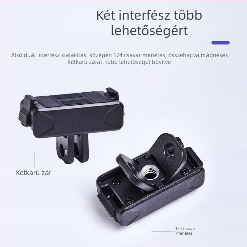 Mágneses gyorskioldó alap, összecsukható adapterrel DJI Osmo Action/Osmo360 — alumíniumötvözet + PC, 0,018 kg