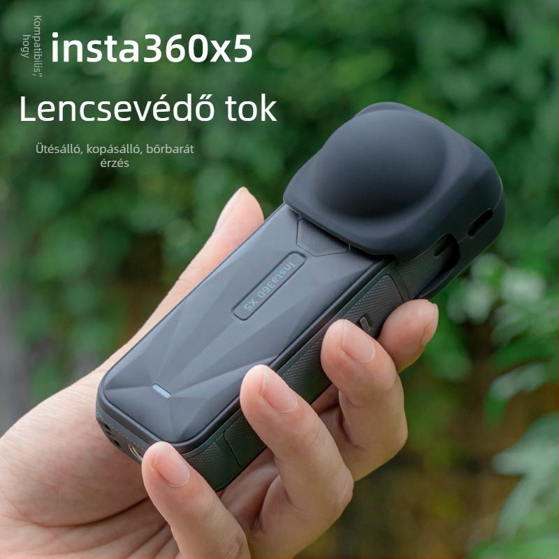 OEM szilikon objektívvédő az Insta360 X5/X3X4-hez – kompatibilis az X5 és X3X4 modellekkel; anyag: szilikon; csomag tartalma: szilikon hüvely és csomagoló zacskó