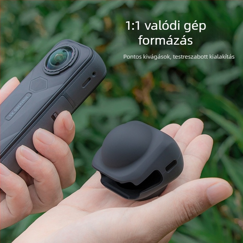 OEM szilikon objektívvédő az Insta360 X5/X3X4-hez – kompatibilis az X5 és X3X4 modellekkel; anyag: szilikon; csomag tartalma: szilikon hüvely és csomagoló zacskó