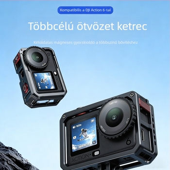 Dji Action6 Rabbit Cage – védőkeret alumínium ötvözetből vízszintes és függőleges felvételhez, 63 g, tartalmaz 1 Rabbit Cage