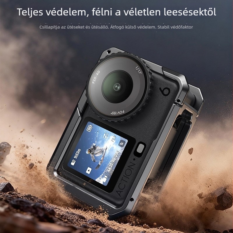 Dji Action6 Rabbit Cage – védőkeret alumínium ötvözetből vízszintes és függőleges felvételhez, 63 g, tartalmaz 1 Rabbit Cage