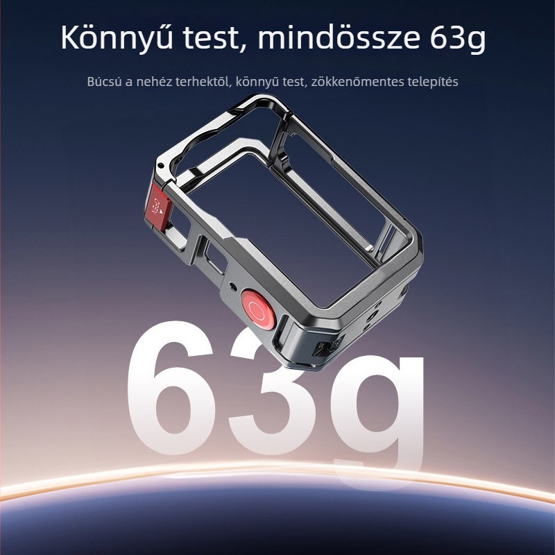 Dji Action6 Rabbit Cage – védőkeret alumínium ötvözetből vízszintes és függőleges felvételhez, 63 g, tartalmaz 1 Rabbit Cage