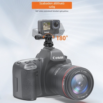 VRIG AC22 ABS GoPro hideg cipő alap külső akciókamera tripodhoz és 180°-os monitorforgatás