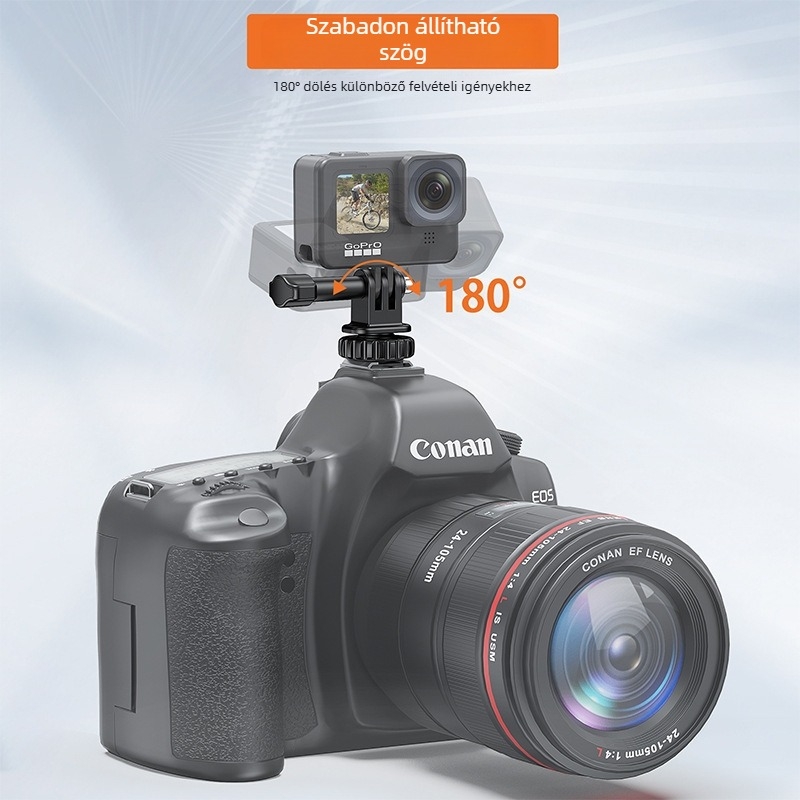 VRIG AC22 ABS GoPro hideg cipő alap külső akciókamera tripodhoz és 180°-os monitorforgatás