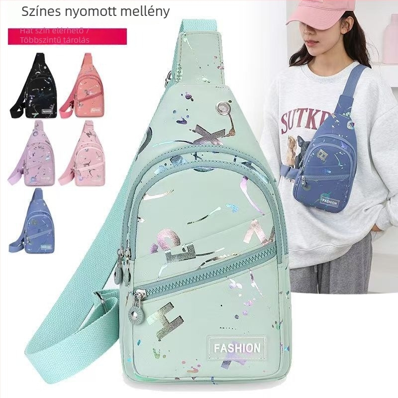 Crossbody Mini táska, utcai stílus, Oxford anyag, zárás cipzárral, belső cipzáras zseb