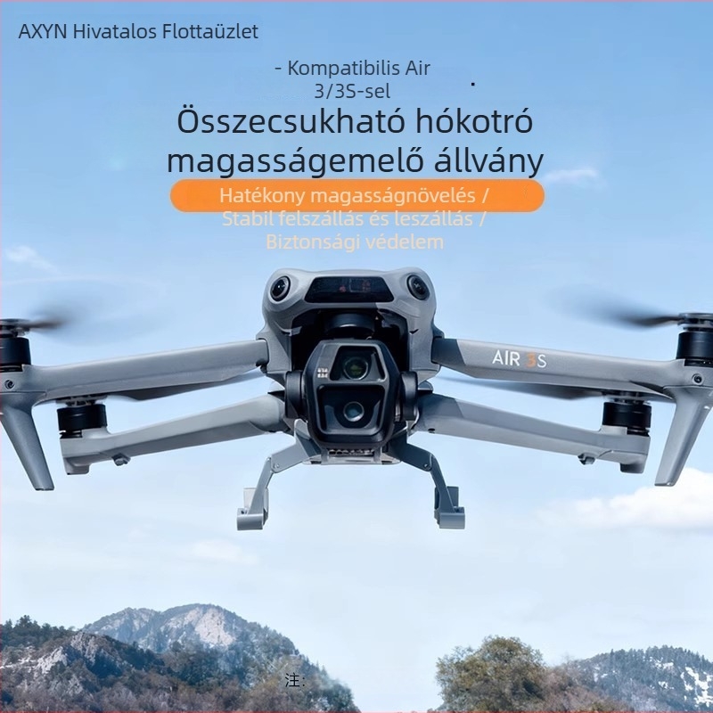 DJI Air 3S Tartozékok: Emelt háromlábú állvány és leszállási párna