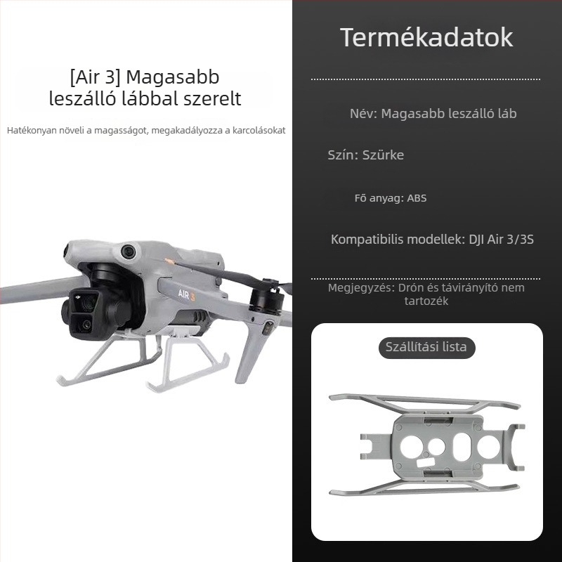 DJI Air 3S Tartozékok: Emelt háromlábú állvány és leszállási párna