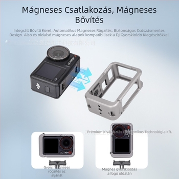 Alumínium ötvözetű akciókamerás ketrec DJI Action4/5 Pro - Shadow Craftsman, gyors felszerelés, vízszintes és függőleges felvételek