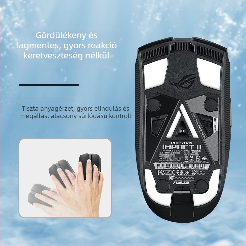 ASUS ROG Shadow Blade 2 egér talppad – Moon Blade, teflon ívelt él, csúszásmentes, kopásálló