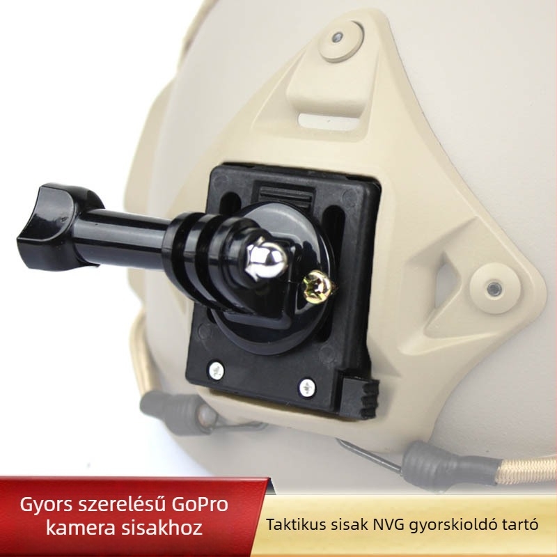 Sisakra szerelhető GoPro, Xiaomi Yi és Mountain Dog akciókamerákhoz - Nylon műanyag, Gyorskioldó