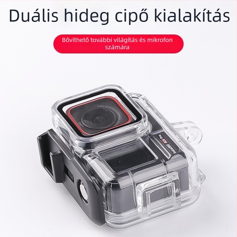 Vízhatlan ház Insta360 ACE Pro/ACE Pro2-hez – optikai üveg + PC + rozsdamentes acél; testreszabható logó