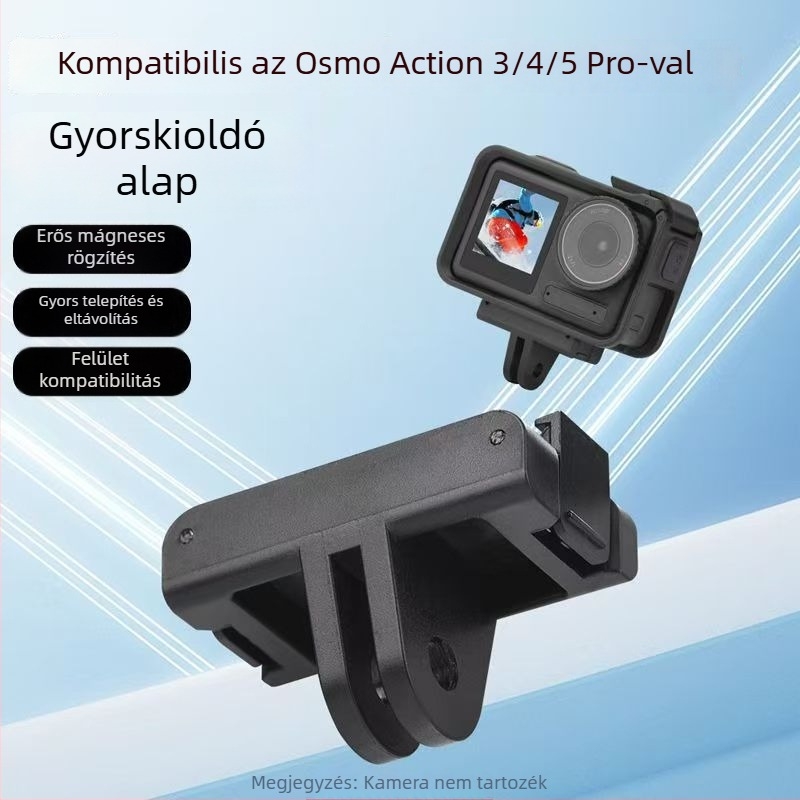 Mágneses gyorskioldó alap, kétcsapos adapter Osmo360-hoz, kompatibilis Action4/5Pro/3/360, anyag ABS+alumíniumötvözet
