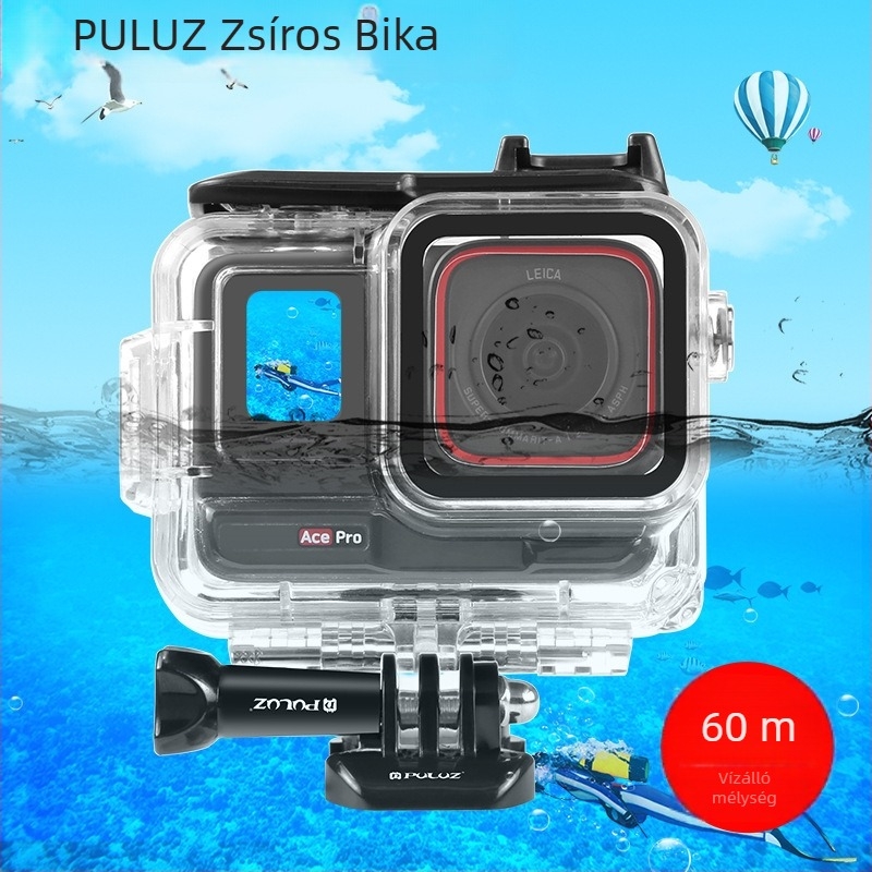 Puluz Fat Cow Pu964t vízálló merülőház Insta360 Ace Pro/Pro 2-hoz, műanyag