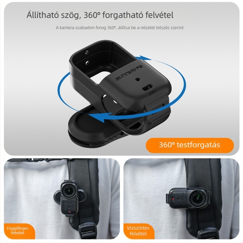 Osmo Nano forgó hátizsák-clip sportkamera rögzítő – mini gyorskioldó csipesz, modell On-j062, anyag műanyag