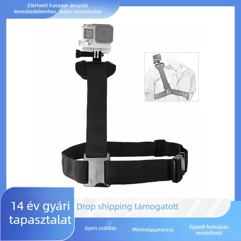 GoPro nejlon egylábas váll- és mellkaspánt X-59, a Xingtuowei gyártója, kompatibil Hero1–8, nyomtatott logóval