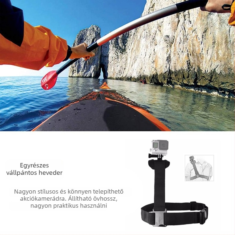 GoPro nejlon egylábas váll- és mellkaspánt X-59, a Xingtuowei gyártója, kompatibil Hero1–8, nyomtatott logóval