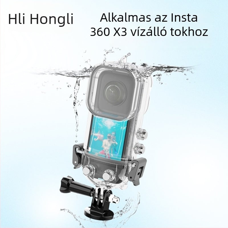 Hongli 360 X3 vízálló ház Insta360 X3-hoz – 50 m merülőház, por- és ütésálló védőtok