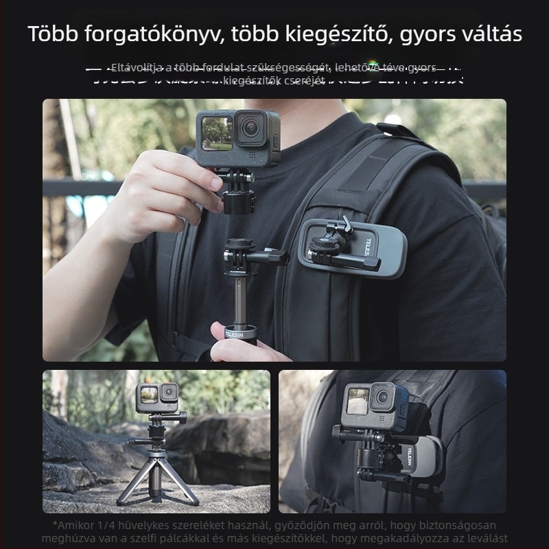 Taixun mágneses gyorskioldó adapter szett GoPro és Action kamerákhoz, 1/4 hüvelykes menet, univerzális