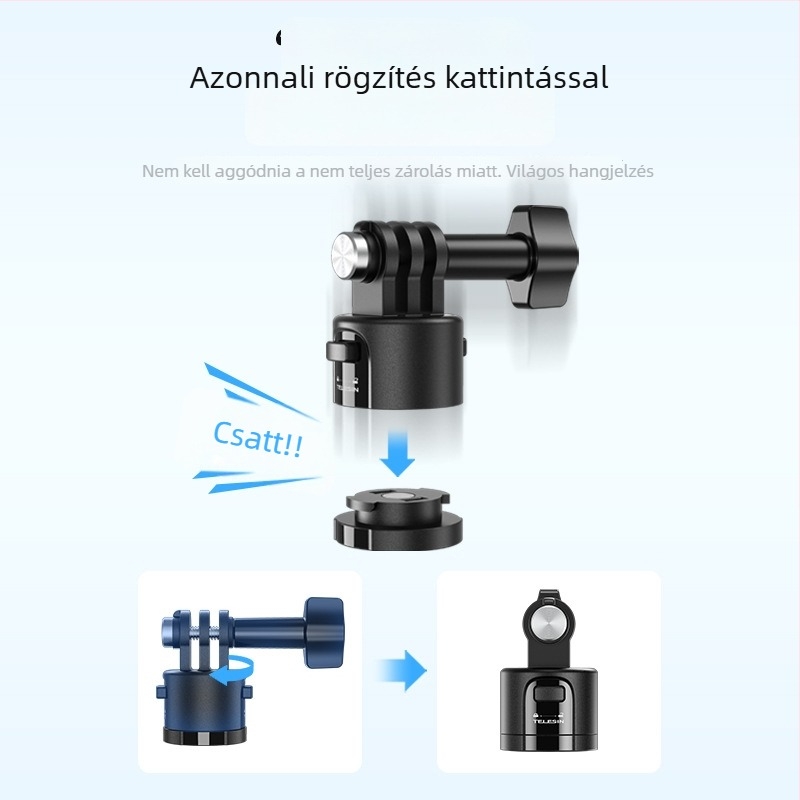 Taixun mágneses gyorskioldó adapter szett GoPro és Action kamerákhoz, 1/4 hüvelykes menet, univerzális