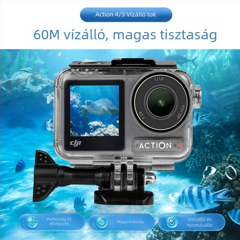 Vízálló érintőképernyős hátsó burkolat DJI Osmo Action 4/Action 3-hoz, 2036-os modell, nagy átláthatóságú korrózióálló PC (Bayer 2805)