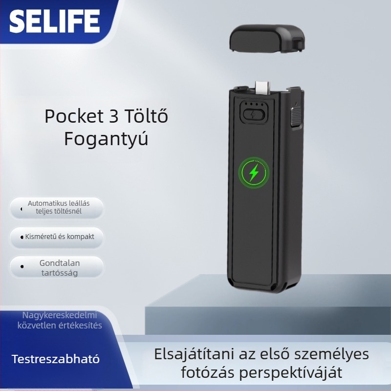 DJI Pocket3-höz készült töltőkezelő (SLF-37) – ABS/PC tűzálló burkolat és szilikon