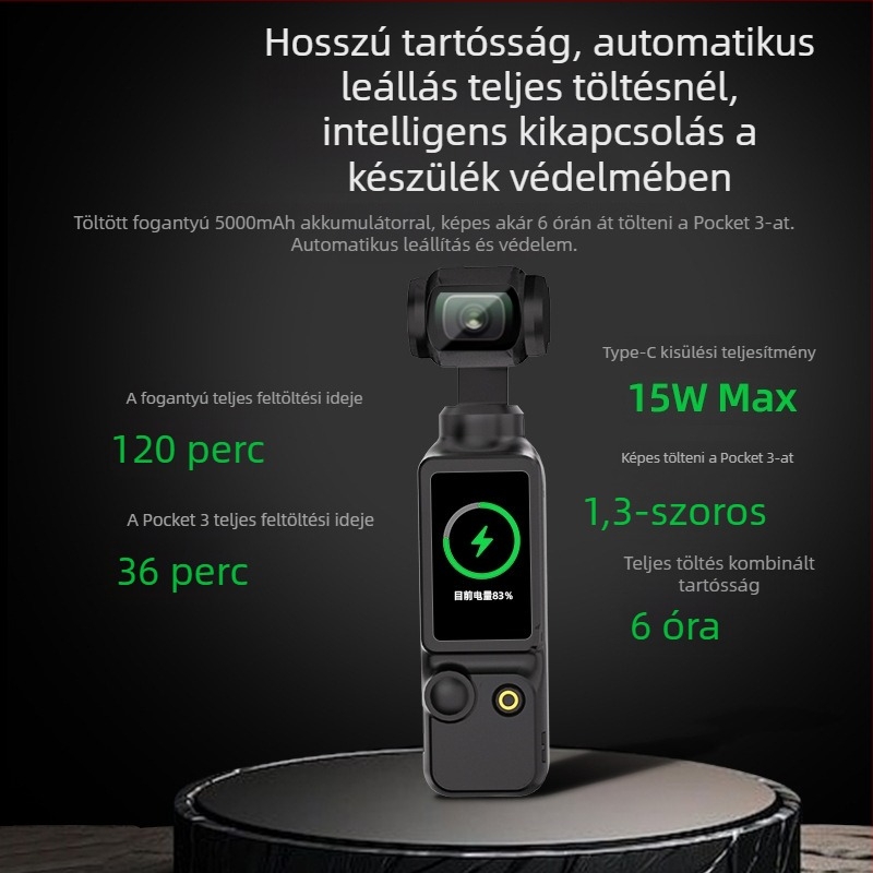 DJI Pocket3-höz készült töltőkezelő (SLF-37) – ABS/PC tűzálló burkolat és szilikon