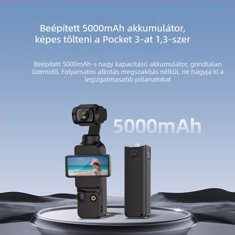 DJI Pocket3-höz készült töltőkezelő (SLF-37) – ABS/PC tűzálló burkolat és szilikon