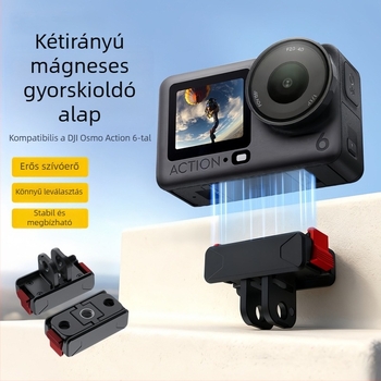 Kétirányú mágneses gyorskioldó alap DJI Action 6 és Osmo Nano számára | Dj2 | Anyag: műanyag + fém | Csomagolás: 1 db