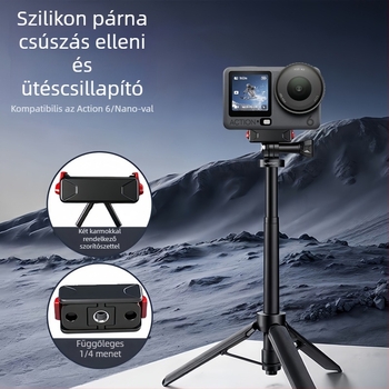 Kétirányú mágneses gyorskioldó alap DJI Action 6 és Osmo Nano számára | Dj2 | Anyag: műanyag + fém | Csomagolás: 1 db