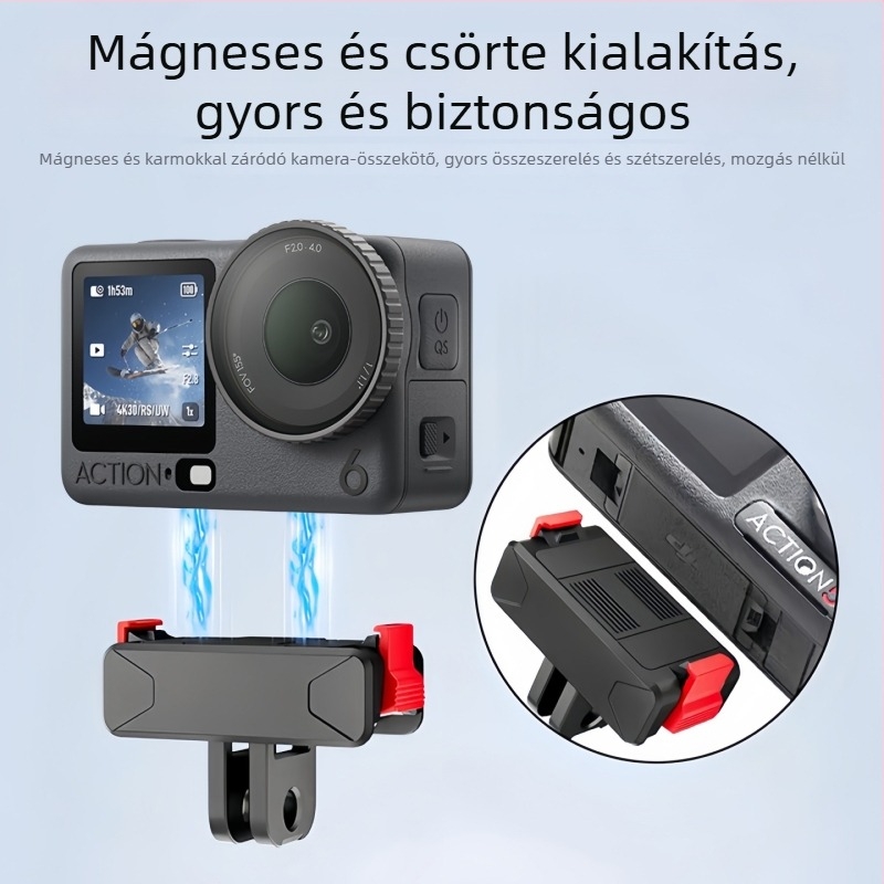 Kétirányú mágneses gyorskioldó alap DJI Action 6 és Osmo Nano számára | Dj2 | Anyag: műanyag + fém | Csomagolás: 1 db