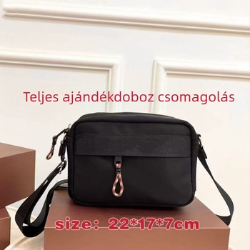 Férfi crossbody táska, Oxford anyag, városi egyszerű stílus, csíkos minta, lélegző és bővíthető