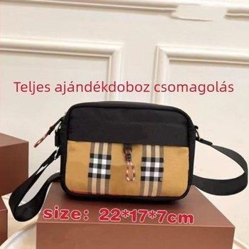 Férfi crossbody táska, Oxford anyag, városi egyszerű stílus, csíkos minta, lélegző és bővíthető