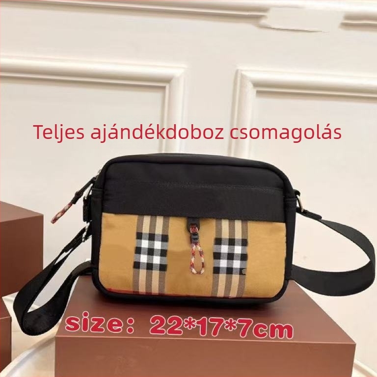 Férfi crossbody táska, Oxford anyag, városi egyszerű stílus, csíkos minta, lélegző és bővíthető