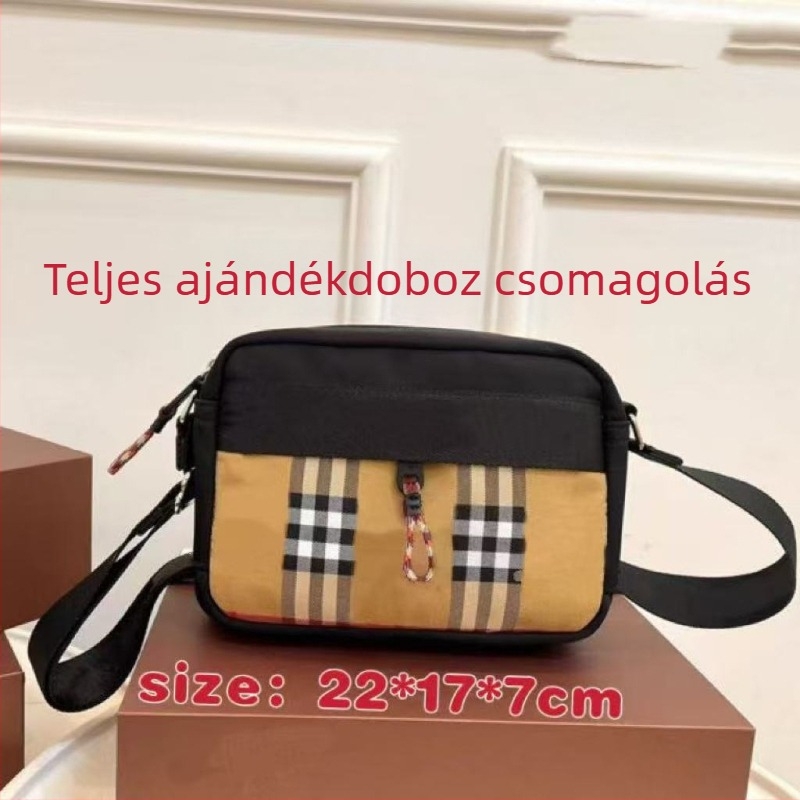 Férfi crossbody táska, Oxford anyag, városi egyszerű stílus, csíkos minta, lélegző és bővíthető