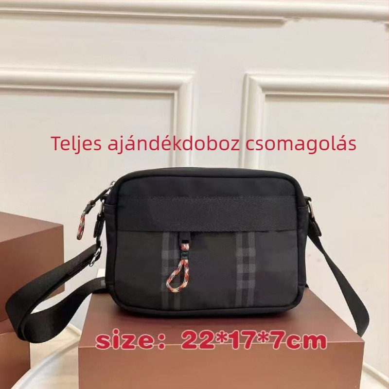 Férfi crossbody táska, Oxford anyag, városi egyszerű stílus, csíkos minta, lélegző és bővíthető