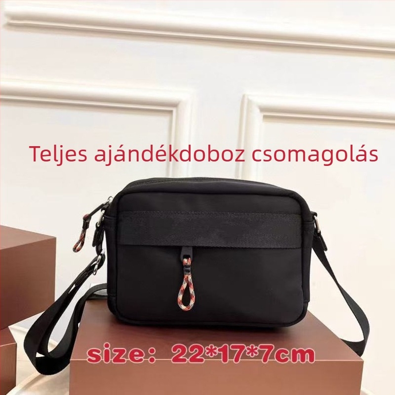 Férfi crossbody táska, Oxford anyag, városi egyszerű stílus, csíkos minta, lélegző és bővíthető