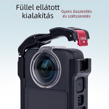 Fém ketrec védőkeret DJI Osmo 360 panoráma akciókamera számára (Anyag: alumínium ötvözet + rozsdamentes acél + szilikon; Modell Tl-a10; Kompatibil: DJI Osmo 360)