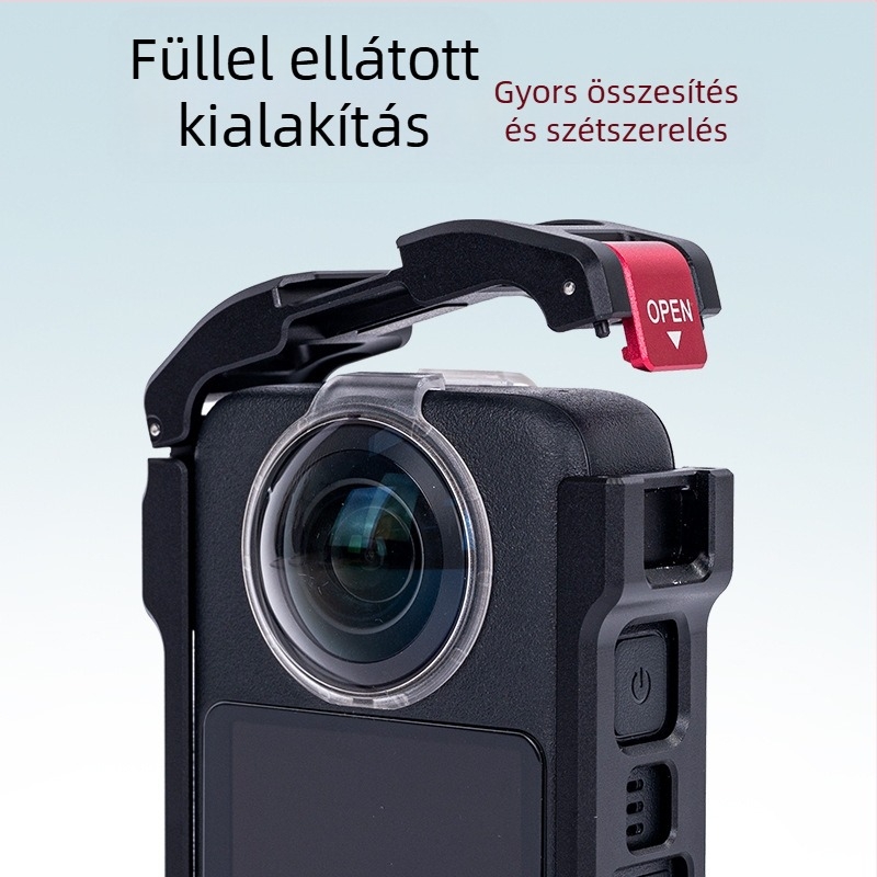 Fém ketrec védőkeret DJI Osmo 360 panoráma akciókamera számára (Anyag: alumínium ötvözet + rozsdamentes acél + szilikon; Modell Tl-a10; Kompatibil: DJI Osmo 360)