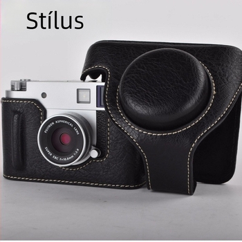 Fujifilm X-Half tükör nélküli kamera táska PU bőr aljával, ütésálló, vállpánt, plüss bélés, egy X-Half/X-HF befogad