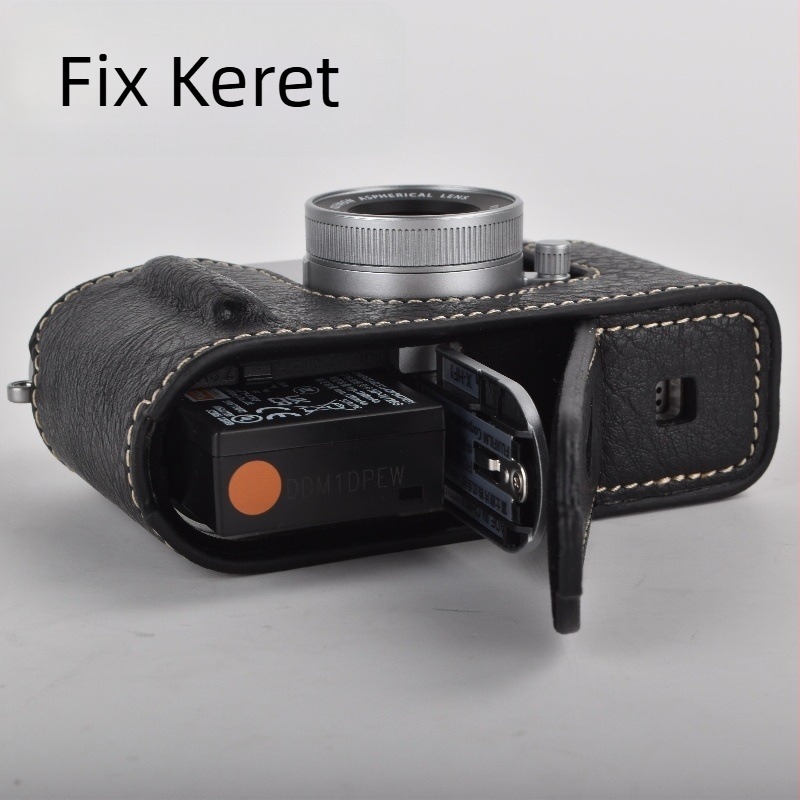 Fujifilm X-Half tükör nélküli kamera táska PU bőr aljával, ütésálló, vállpánt, plüss bélés, egy X-Half/X-HF befogad