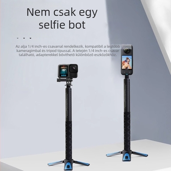 Szénszálas selfie bot kinyitható Insta360/GoPro/action kamerákhoz