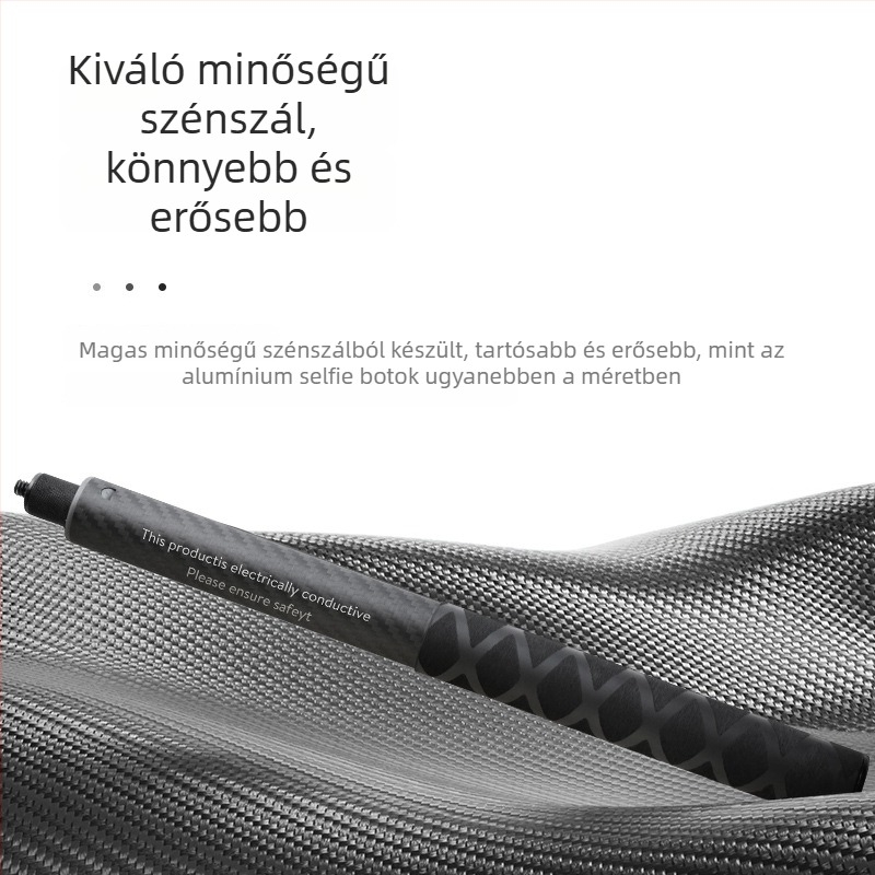 Szénszálas selfie bot kinyitható Insta360/GoPro/action kamerákhoz
