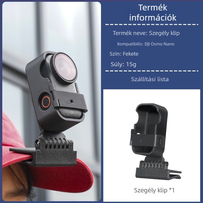 DJI Nano sapka klipe – fejre szerelhető tartó baseball sapkára, Márka Qiyue, Modell DJI Nano