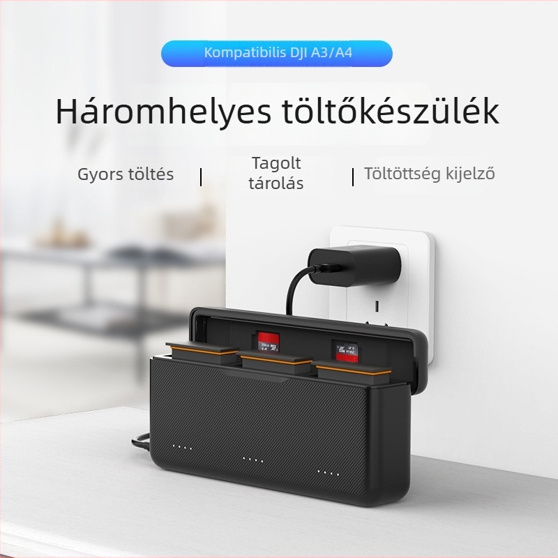 TELESIN Gyors töltődoboz DJI Action5/4/3 — Hordozható töltő, műanyag ház