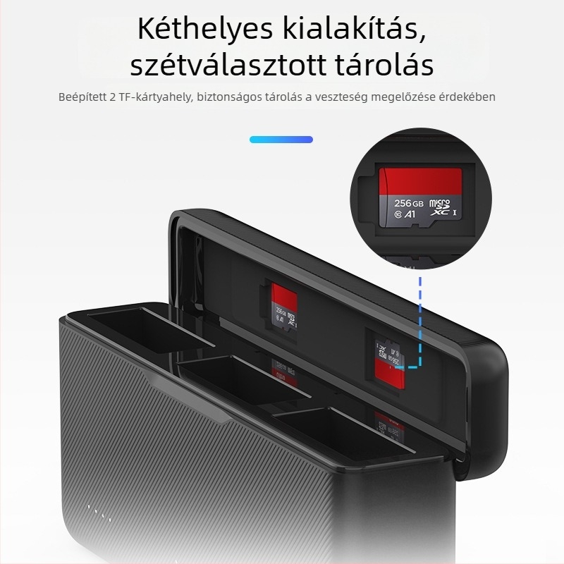 TELESIN Gyors töltődoboz DJI Action5/4/3 — Hordozható töltő, műanyag ház