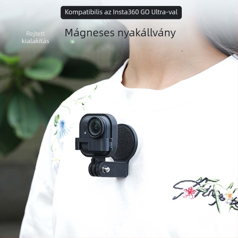 Mágneses kibővítő nyakpánt Insta360 GO Ultra-hoz — elrejti a gyorskioldó alapot, műanyagból, tartalmaz védőkeretet