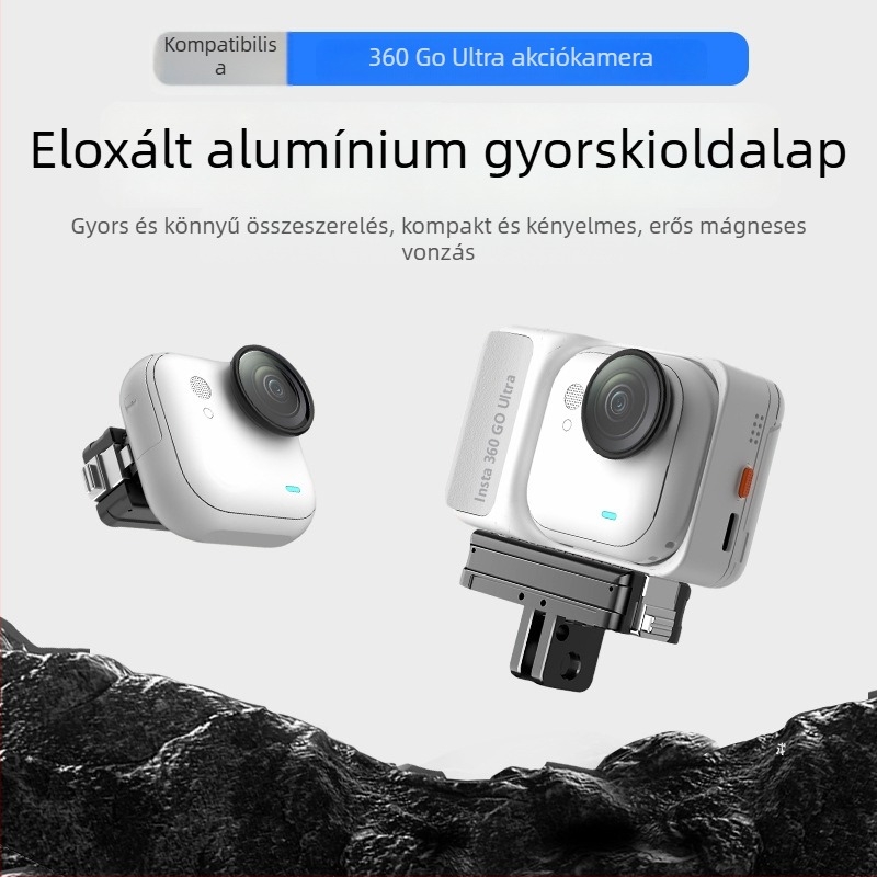 Insta360 GO Ultarhoz készült mágneses alap - alumínium ötvözet + kétkaros mágneses adapter - Kompatibil GO Ultar