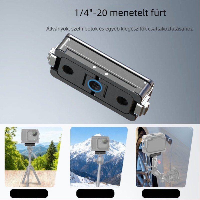 Insta360 Go3-hoz alumíniumöntvözet mágneses alap tartó 1/4 hüvelykes csavarfurattal (IN137)